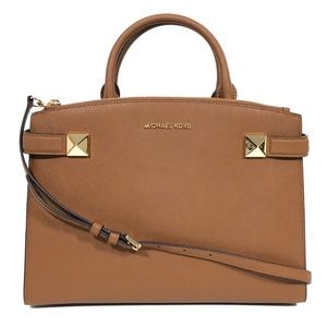 MICHAEL KORS Karla Medium EW Leather Satchel